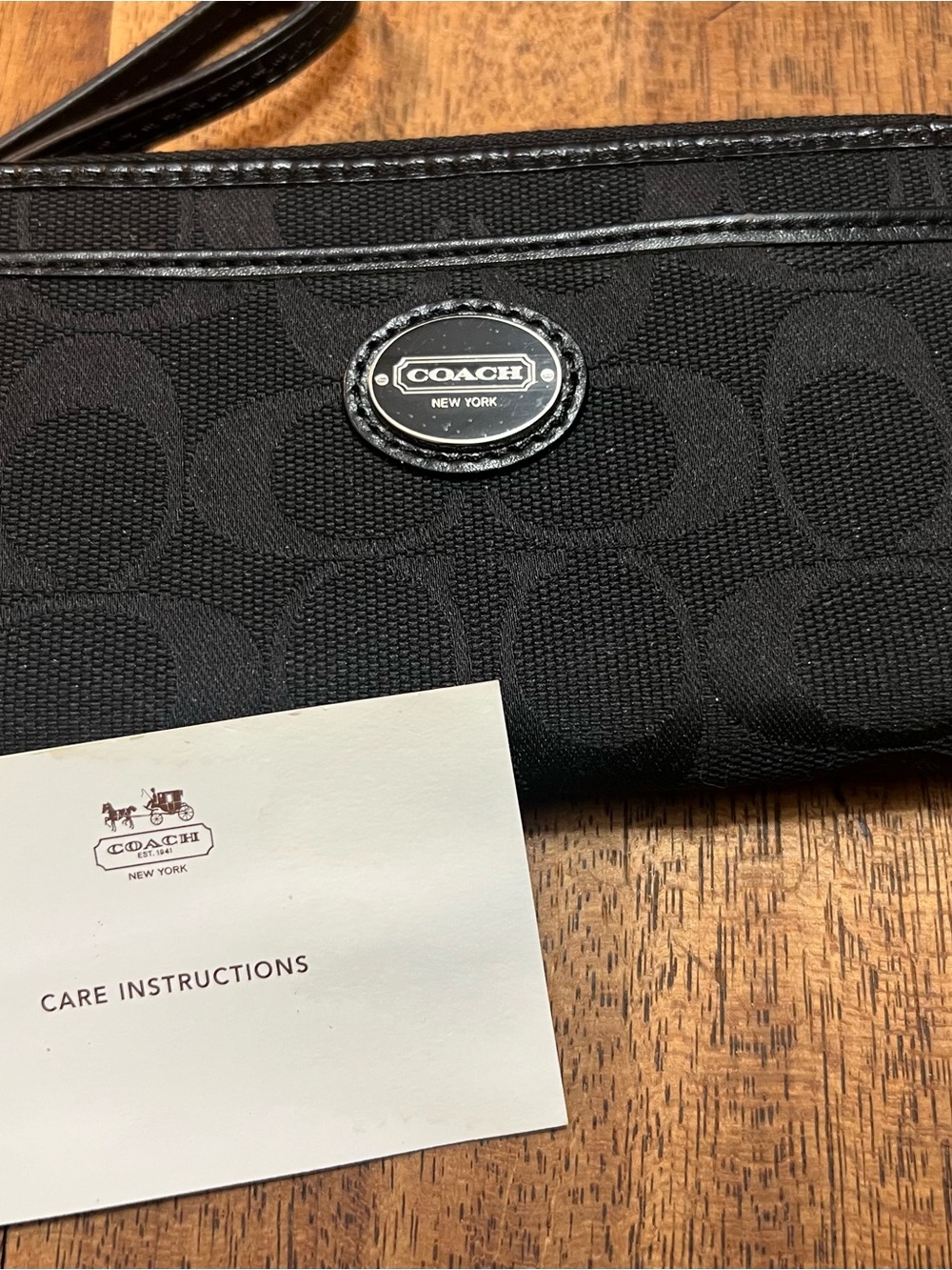 Vintage COACH Signature Black Wristlet